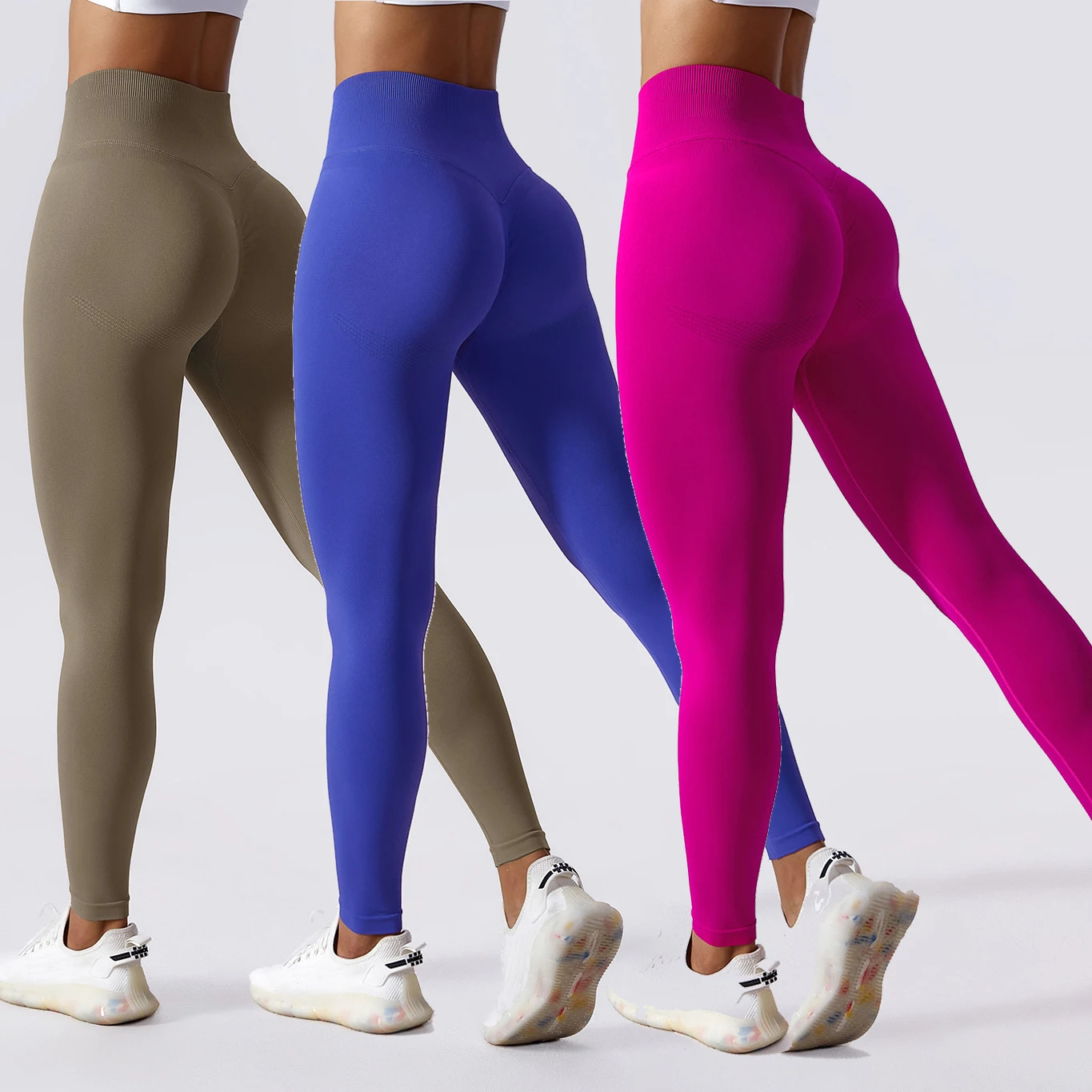 

YIYI Seamless High Stretchy Workout Compression Pants Gym Leggings High Waist Yoga Pants Tummy Control Slimming Booty