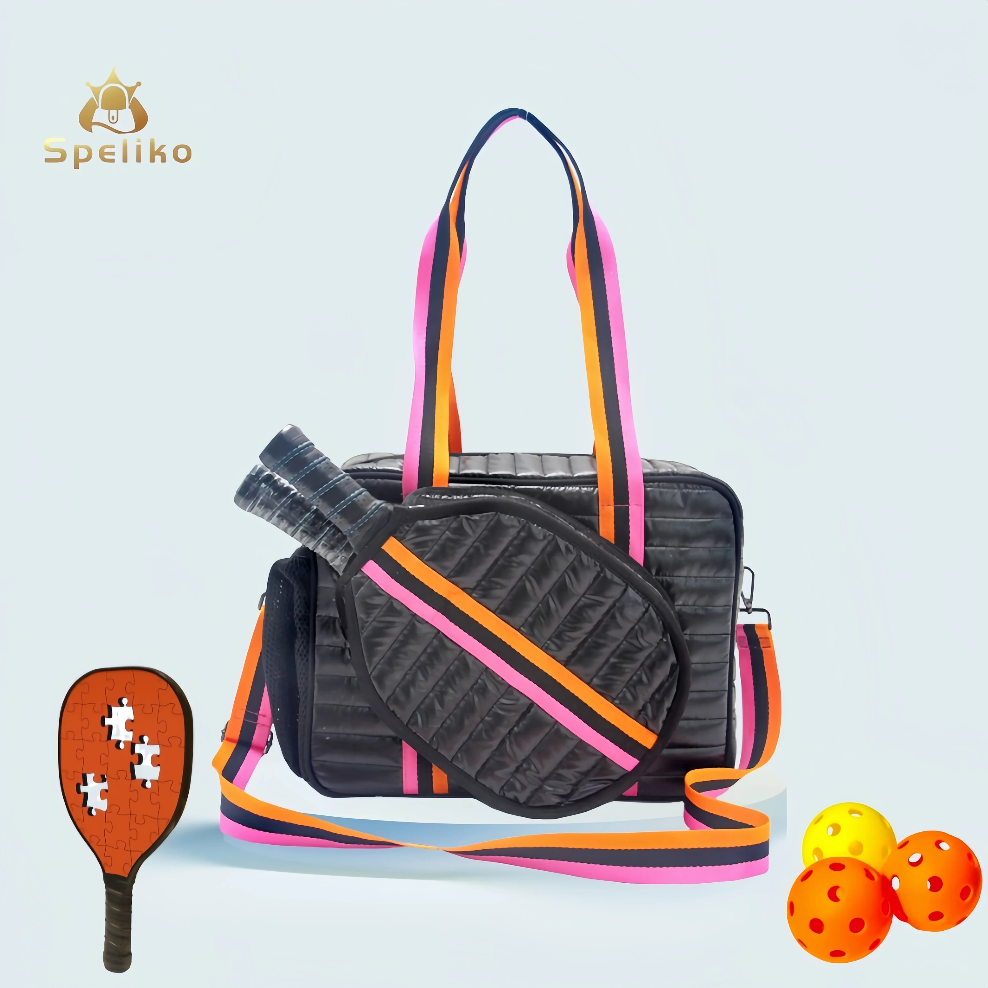 

New Fashion Neoprene Bags Pickleball Paddles Bag Tennis Racket Outdoor Large Capacity Sport Bags For Gym Women Crossbody