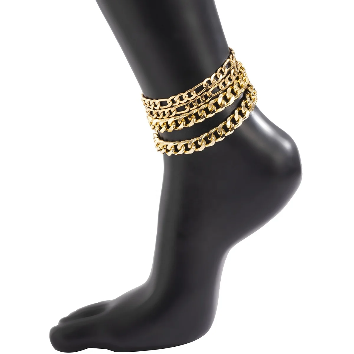

4PCS/Set Anklets for Women Foot wholesale Summer Beach Barefoot Sandals Bracelet Ankle on The Leg Foot Jewelry Female, Customized color