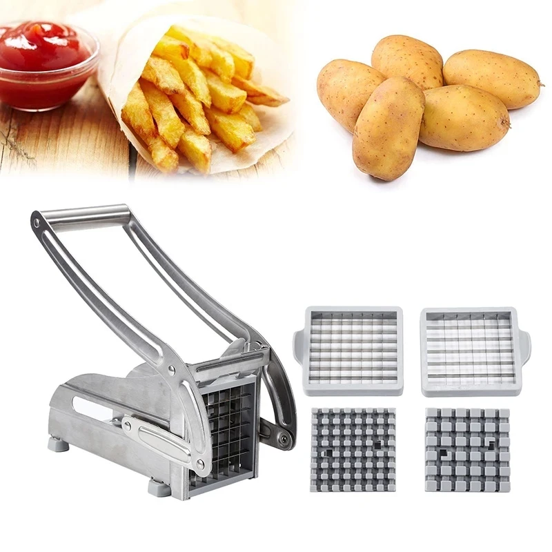 

Hot sale Stainless Steel Meat Chips Slicer Potato Cutter Potato Slicing Machine Manual French Fries Cutter Home Kitchen Tools