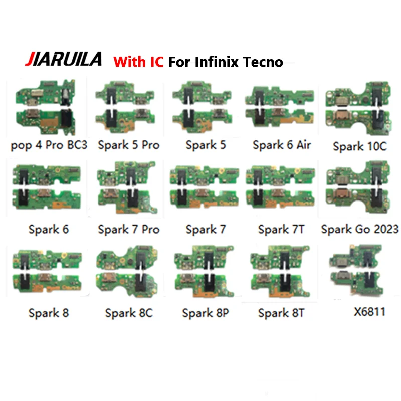 

Replacement Charger Board For Tecno Pop 4 Spark 5 6 Air 7 Pro 7T 8 8C 8P 8T 10C Go 2023 Zero Pro X6811 Charging Port Connector