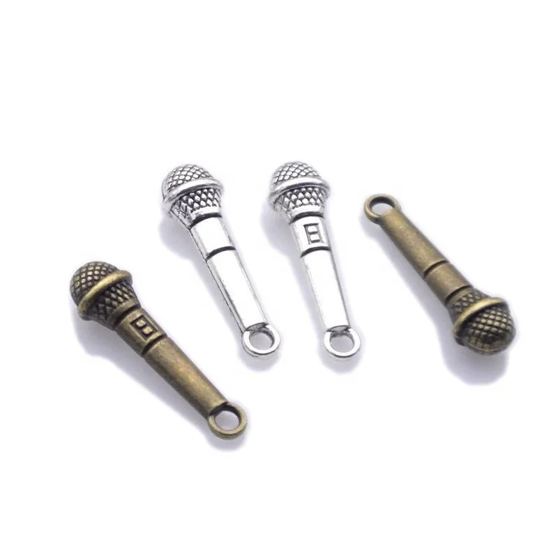 

bracelet necklace keychain making accessories zinc alloy metal Wholesale KTV Microphone pendant charm jewelry, Picture show