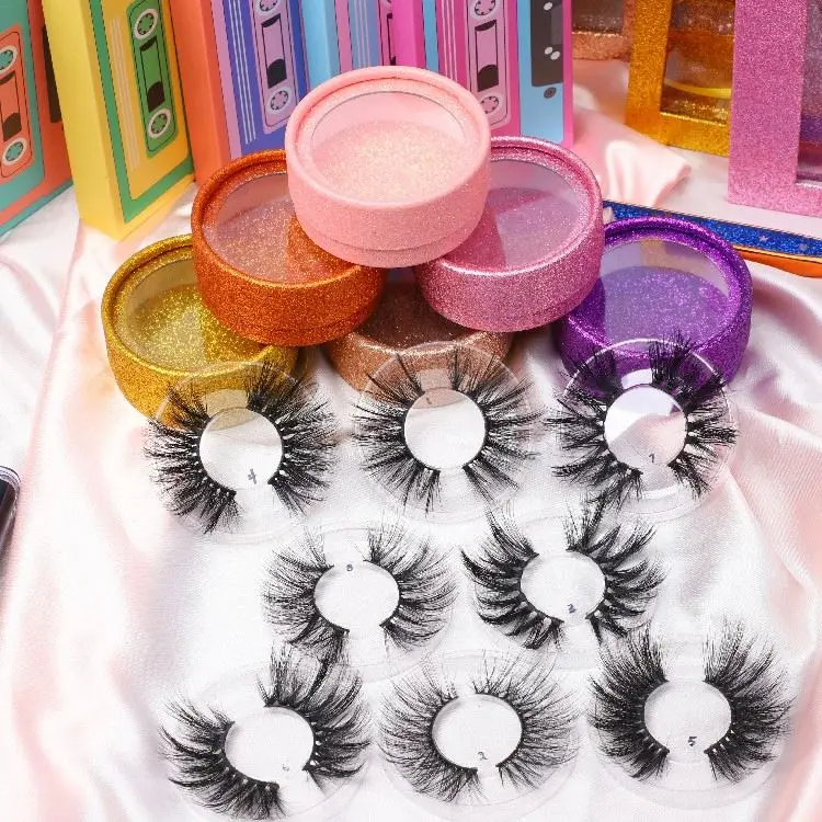 

100% Real Mink Fur False Eyelashes Handicraft 25Mm wispy fase strip lashes Best Quality Sellers 3d Faux Mink Eyelashes