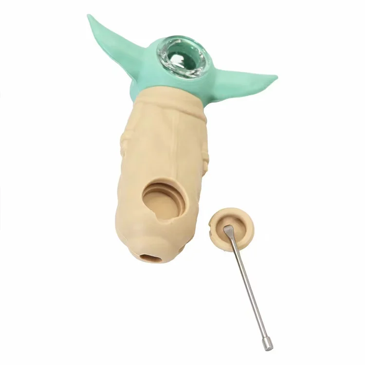 

Hot selling Yoda Grogu Silicone Tobacco Smoking Pipe Baby Grogu Pipe