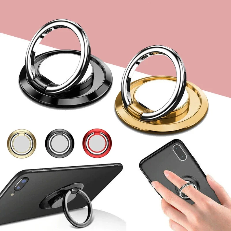 

360 Degree Rotation Phone Ring Holder Finger Kickstand Metal Phone Ring Grip for Magnetic Car Mount with Personalized Logo, Multiple