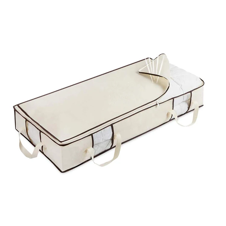 

Underbed Storage Containers Bags Foldable Underbed Storage Box Zip with Clear Window for Blankets Clothes, Accepted customized