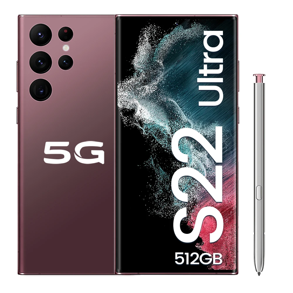

S22 ULTRA 16GB+512GB 7.2 inch 5600mAh Android 10.0 Unlocked Cell Phone Low Price Smart Mobile Phones 5G Android Smartphone, Black white red green