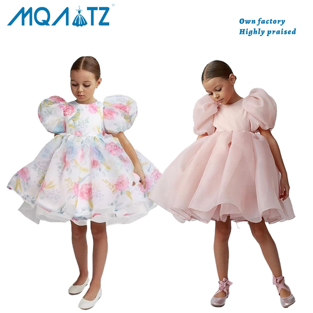 

MQATZ hot sale Organza party dress 3-8 year kid short sleeve puffy sleeve ball frocks birthday dress L5523