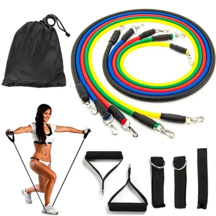 

Wholesale 11 Piece Suit Of Stretcher Fitness Tension Rope Multi-Functional Training Device Rubber Combination Auxiliary, As picture