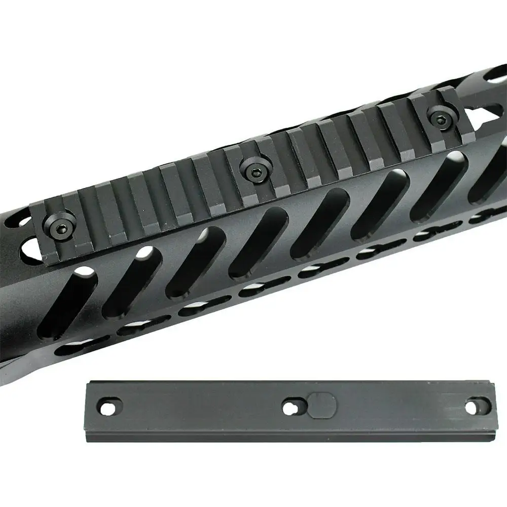 

15" inch KEYMOD Free Float Quad Rail Slim Handguard w/ Additional 13 Slots Rail Sections, Black