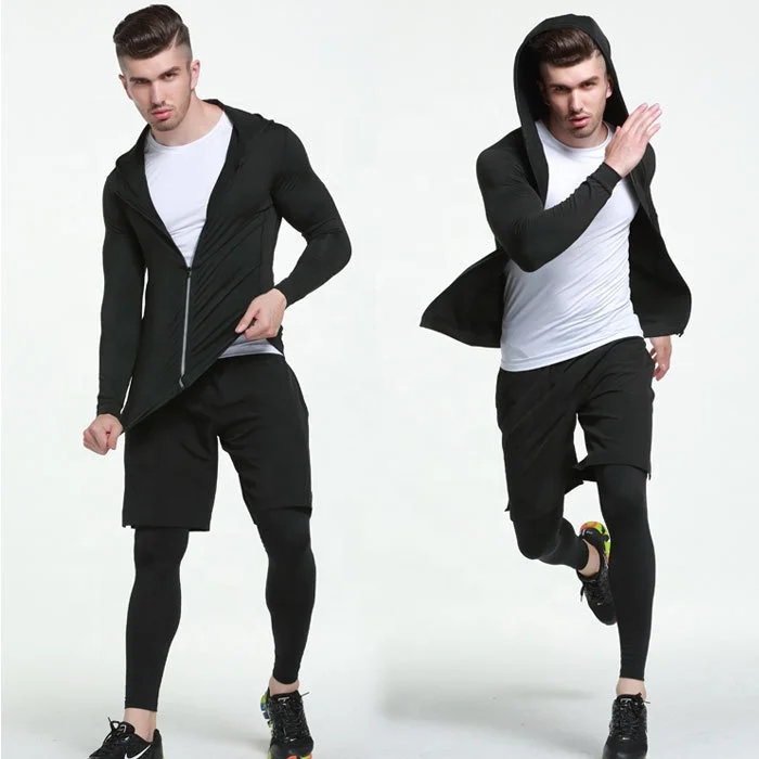 

Wholesale Mens Training Fitness Sports Suit Track Suits Summer Custom Sweater Trousers Two Piece Set Tracksuit For Mens, Black