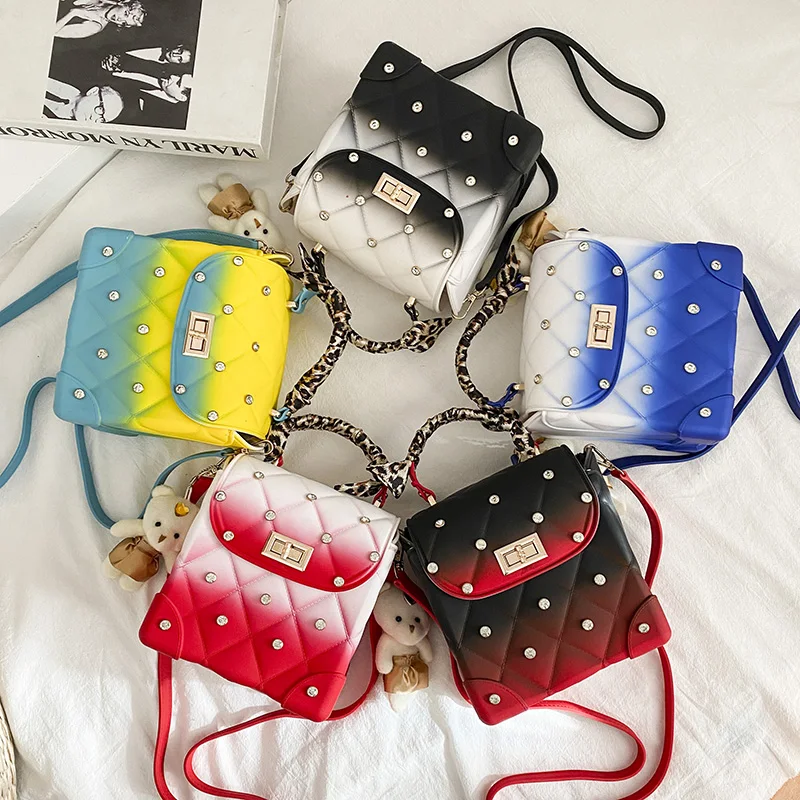 

Luxury Handbags Female Designer Famous Brand Shoulder Bags Lattice Crossbody Bags For Women Ladies Rainbow Messenger Bag, As picture