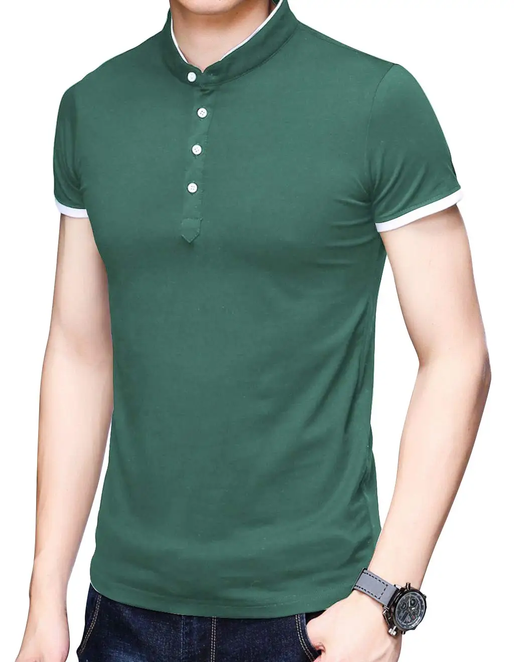 

wholesale green black navy 80% cotton 15%polyester 5%spandex polos t shirt for men
