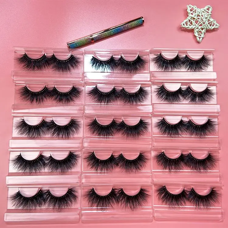 

Private label eyelashes customized packaging box 5d mink eyelashes vendor, Natural black or colorful