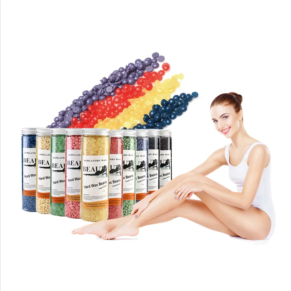 

400g Factory hot sales high quality hard wax beans in bottle wax 10 flavours painless depilatory hard wax