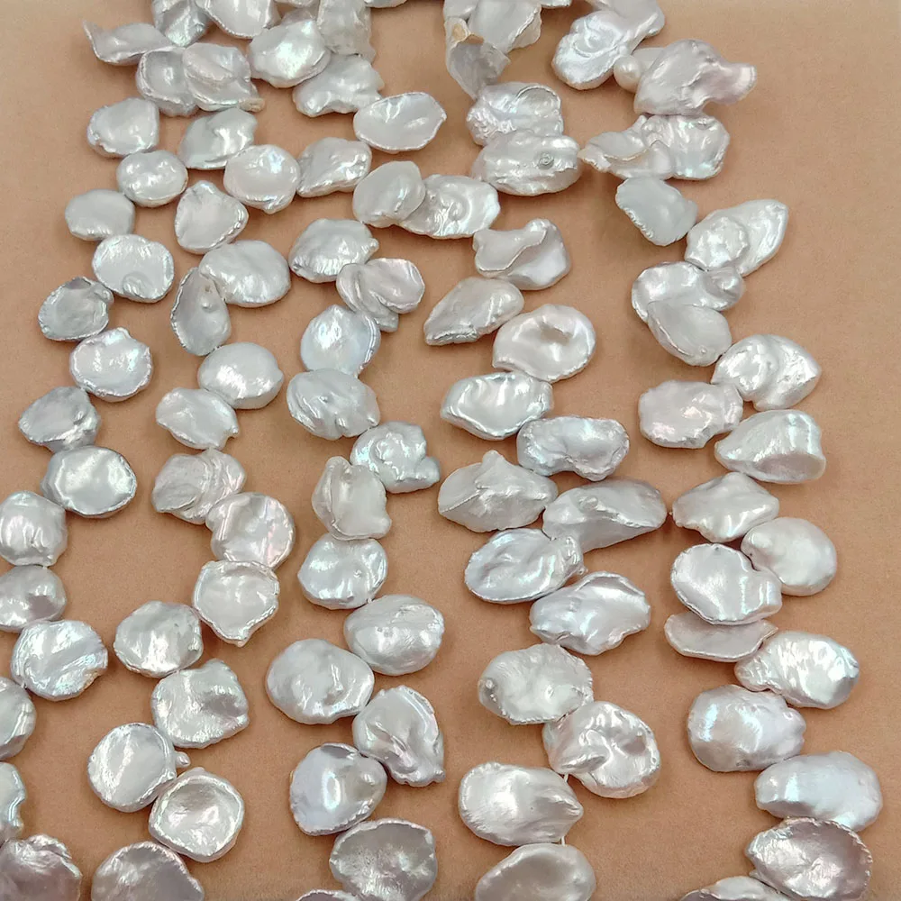 

`16 inch ,14-15 mm AAA high quality natural pearl , big keshi FRESHWATER pearl loose BAROQUE pearl in strand ., Nature color