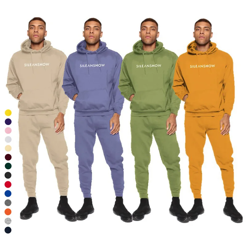 

2021 Autumn custom logo sports casual fitness running gym wear working out training tracksuits for men, Picture shows