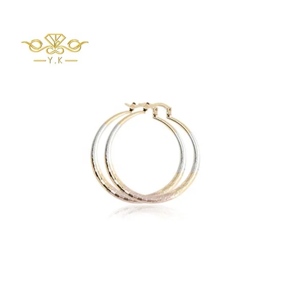 

Plated Tricolor Huggie Hoop Earrings Gold