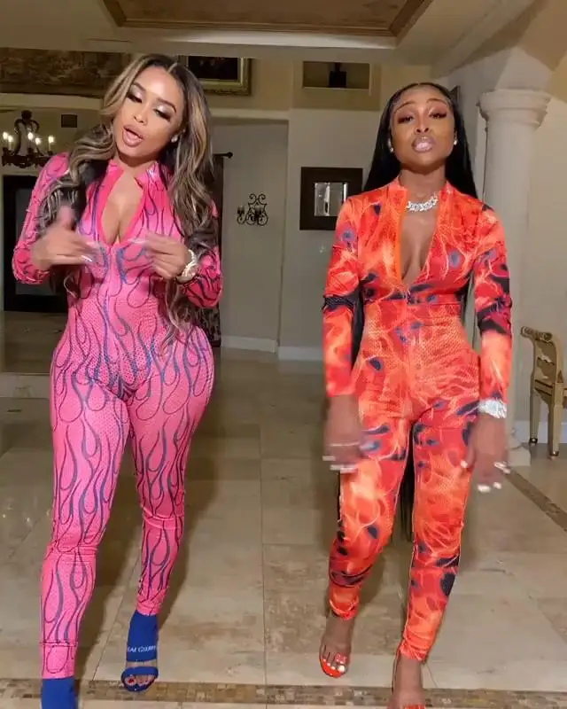 

Wholesale fashion summer sexy mesh print Sexy Bodycon sports Jump Suit Women One Piece Jumpsuits And Rompers