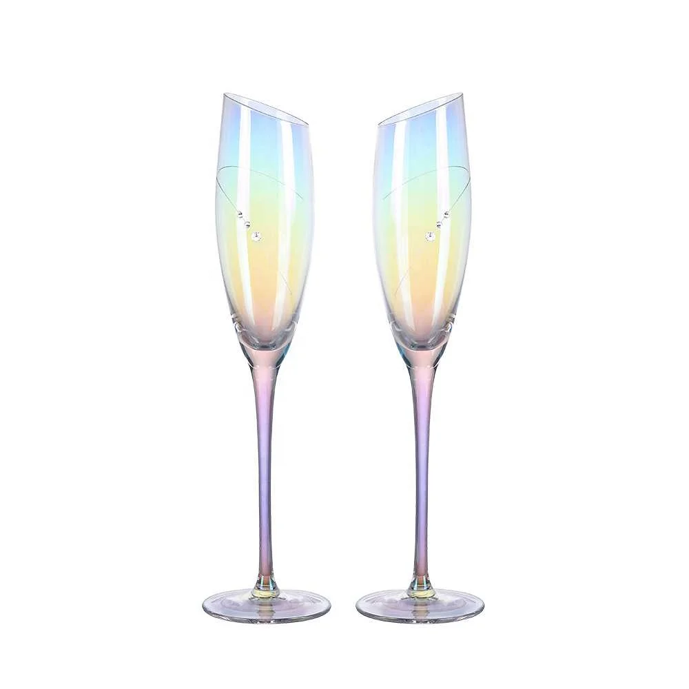 

Champagne Flutes Gift Box Lead Free Premium Crystal Clear Glass Set Tall Perfect Champagne Glasses for Valentine's Day