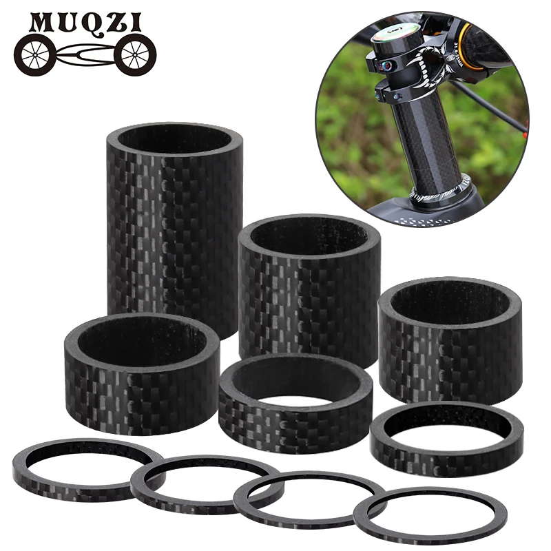 

MUQZI Mountain Bike Headset Stem Spacers Ultra Light Carbon Fiber 28.6mm Front Fork Washer