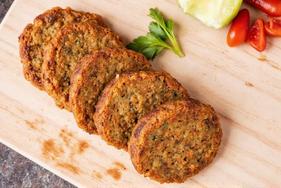 Chicken sausage patties on a skillet
