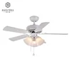 Modern White Pull Type LED Pendant Light Plywood Blades Ceiling Fan