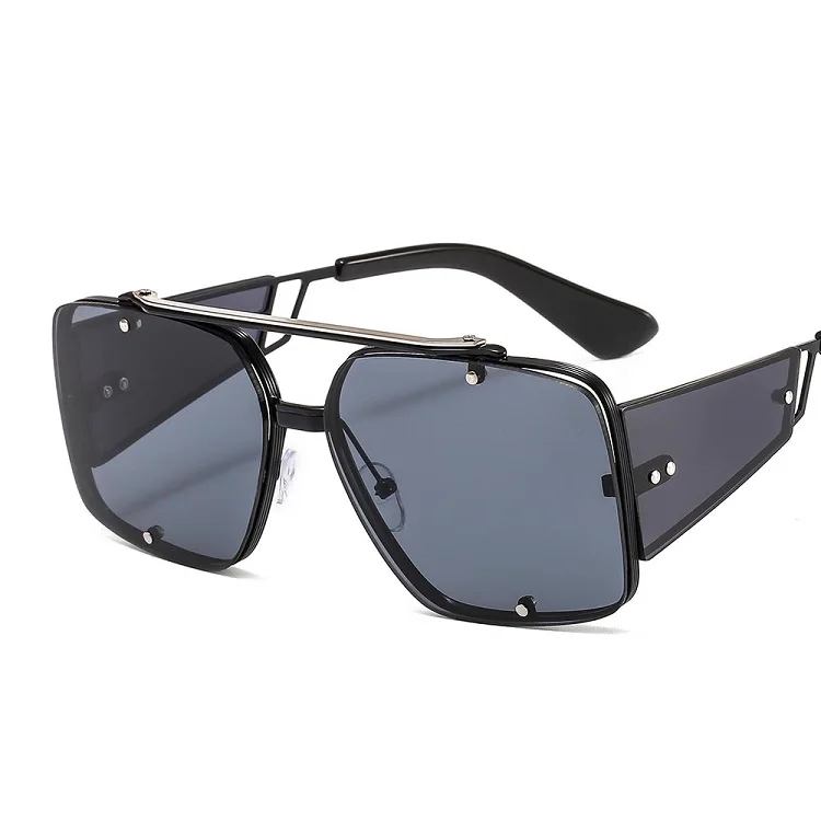 

1975 Metal Fashionable Rivet Sunglasses Oversized Luxury Sunglasses