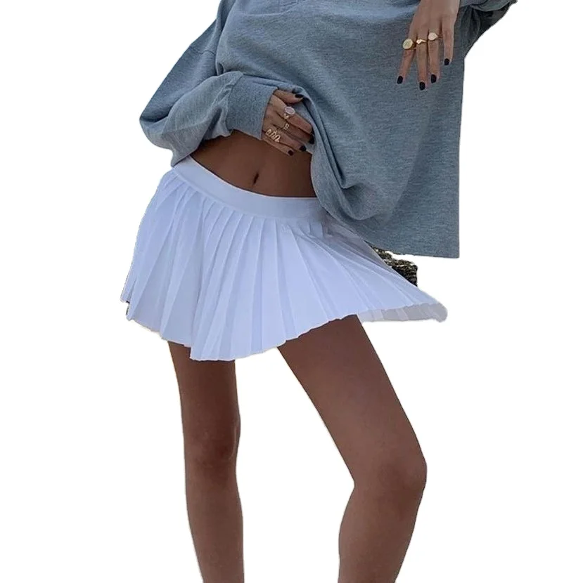 

Hot Sale Ladies Sports Style Pleated Skirt White Tennis Skirt Skort, White,black