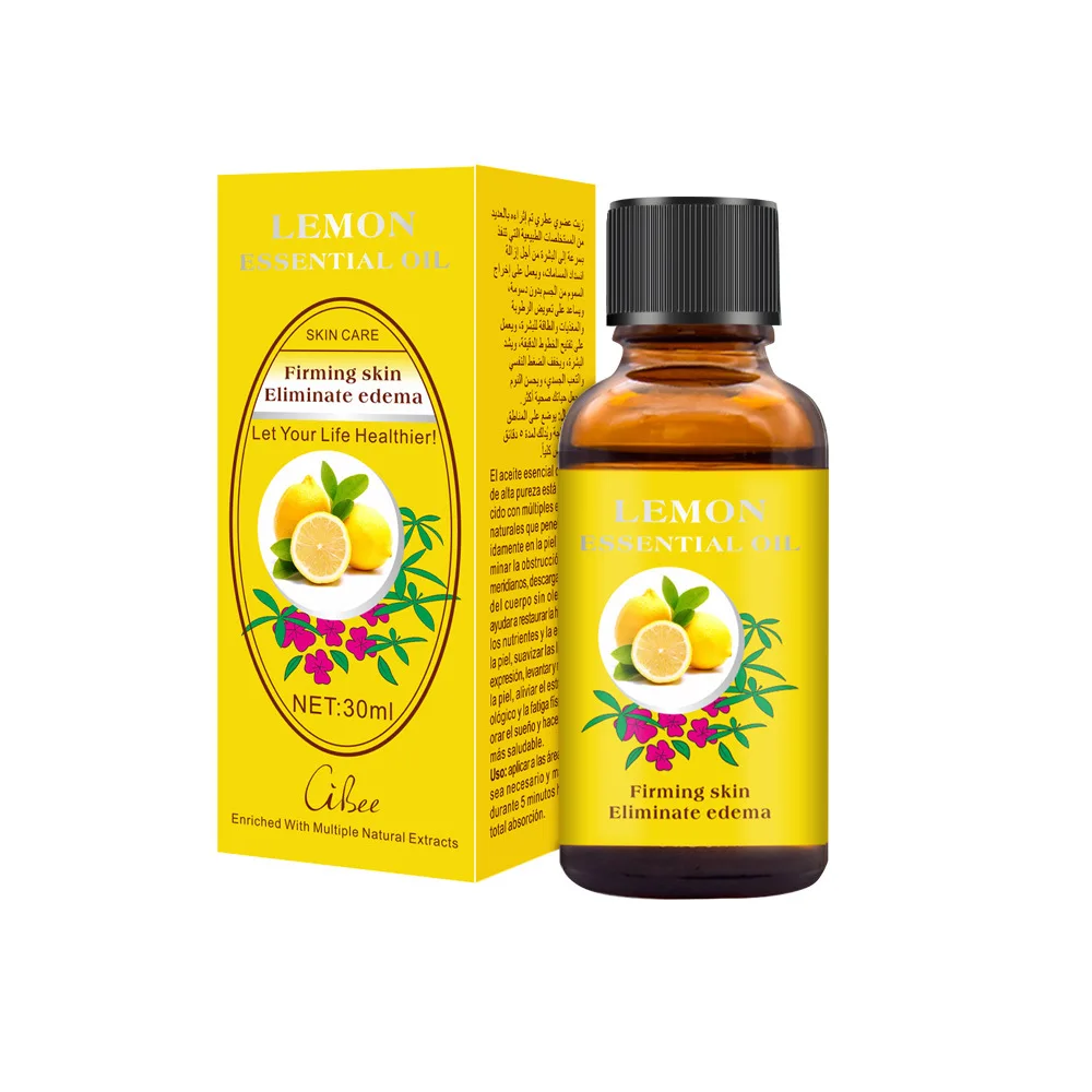 

30ml lemon essential oil firming skin eliminate edema massage scrapping high-purity, Transparent oil liquid