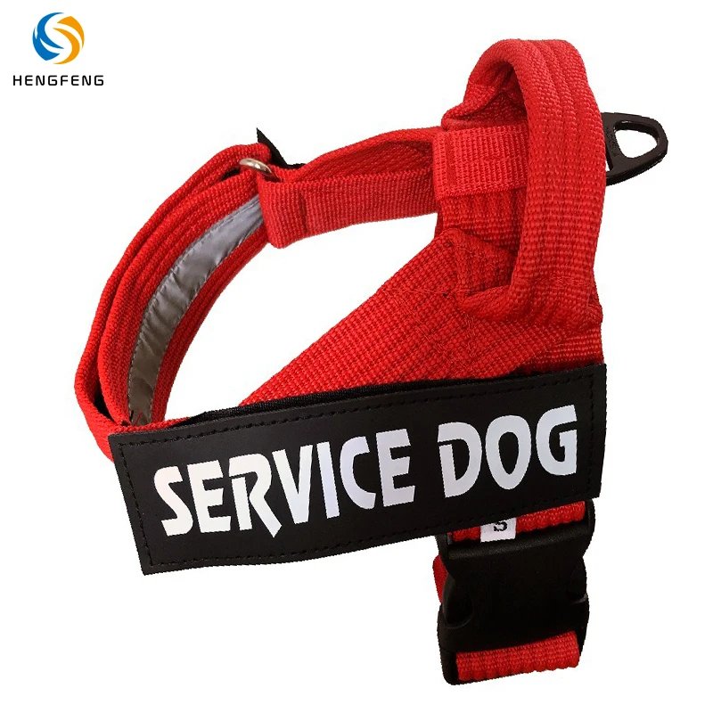 

Custom Personalised Private Label Luxury blue red nylon webbing reflective and strong Blank Large Pitbull Service Dog Harness, Picture shows