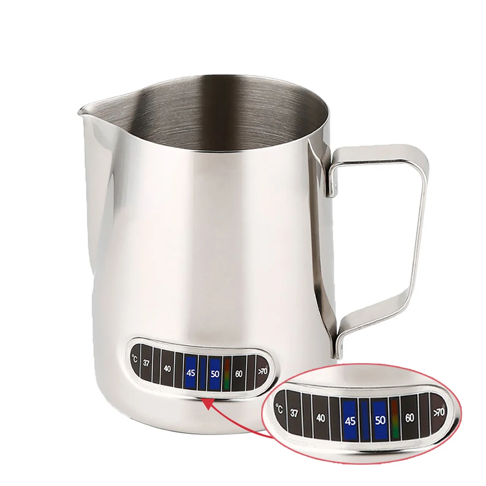 

Milk Frothing Pitcher with Thermometer Espresso Steaming Frothing Cup Coffee Maker Accessories for Latte Art, Colorfull
