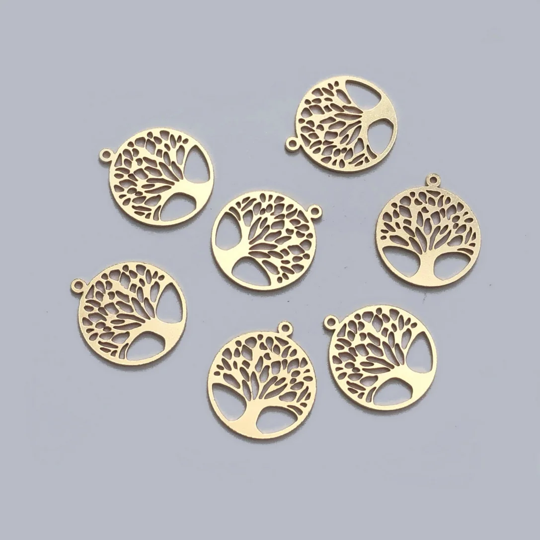 Genuine Gold Filled Tree of Life Pendant Charms for DIY Earrings Making