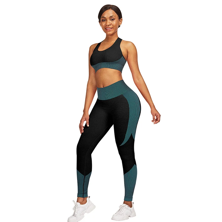 Breathable Two Piece Seamless Workout Sets For Women Active Wear Women ...