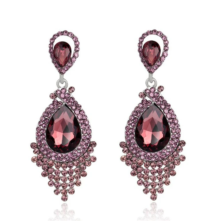 

Fashion Big Crystal Vintage Women boho crystal drop earring jewelry for Party