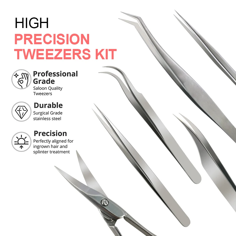 

Eyelash Tweezers for Lashes Extension Custom Logo Eyelash Tweezers Rose Gold DHL Bag Western Fedex Makeup Steel PVC Eyes Time, Silver