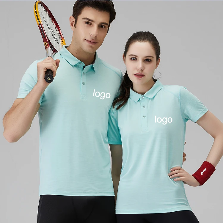 

Wholesales Customized Logo Women's Men's Quick Dry Polo Shirts Solid Color Quality Sports Tshirts For Men and Women