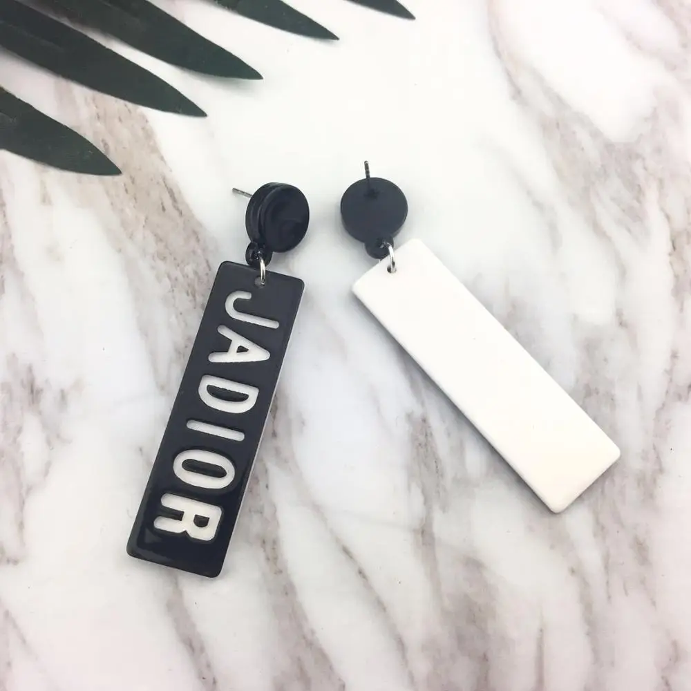 Acrylic New English Letters European Exaggerated Fashion Personality Temperament Earrings Wholesale