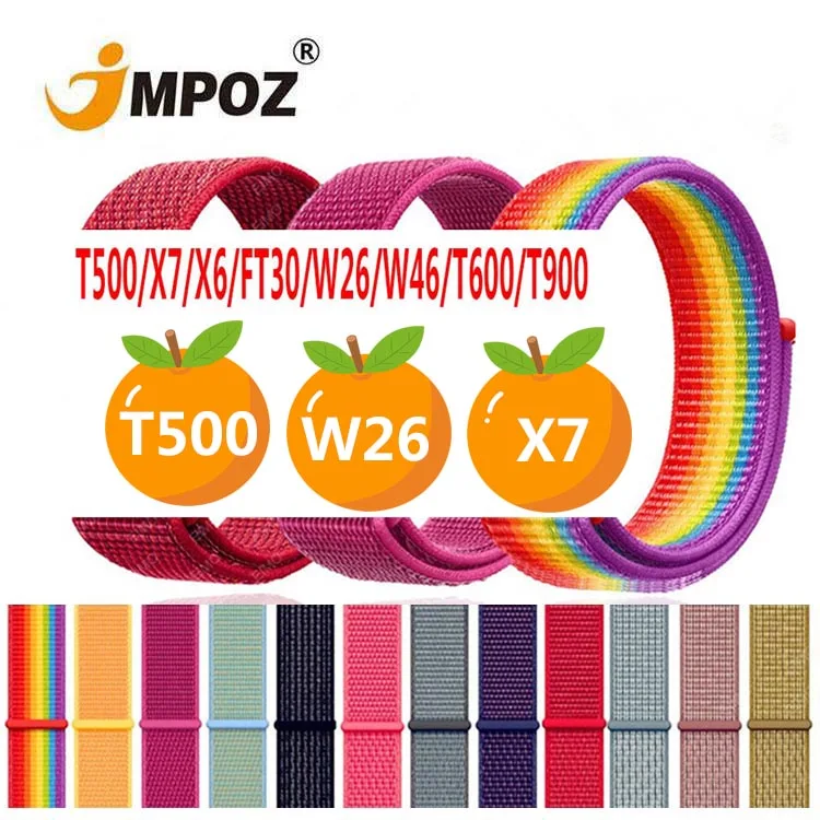 

2021 Nylon Wristbands For Apple Watch strap Nylon stainless 38/40mm 42/44mm Loop Replacement W26 T500 X7 W46 Watch Band Strap