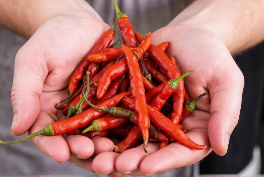 Chilies soaking in hot water