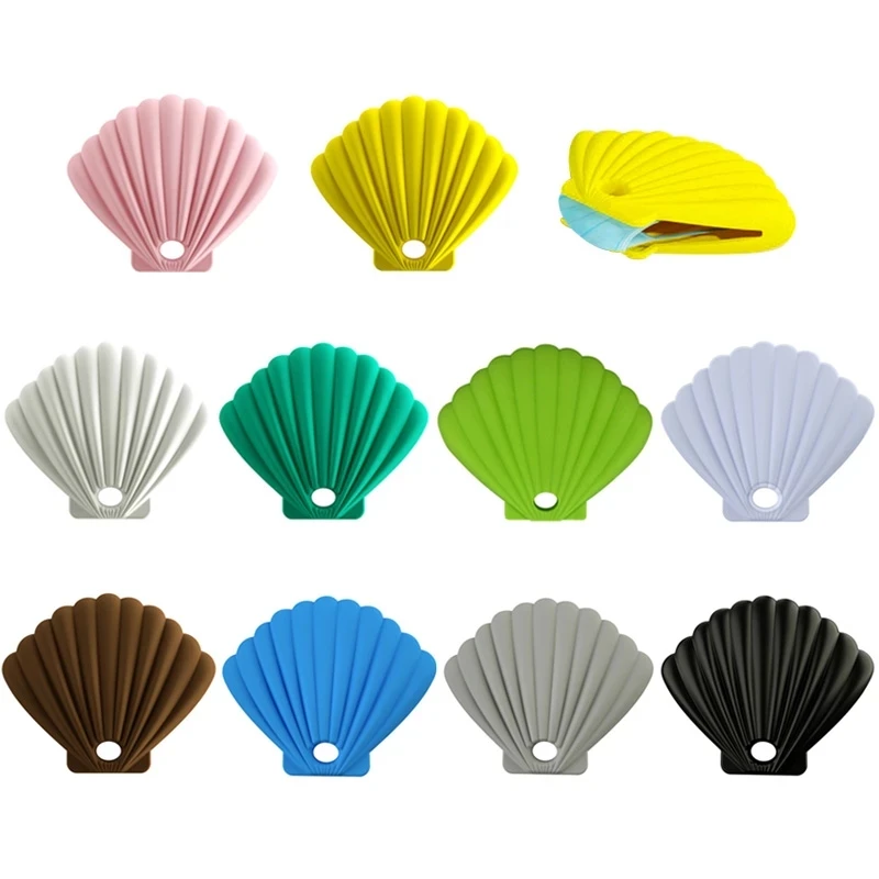

Silicone FaceMask Storage Box Portable Reusable Masked Storage Container Dust Bag Coin Money Ticket Holder, Black,white,orange,blue,green,purple