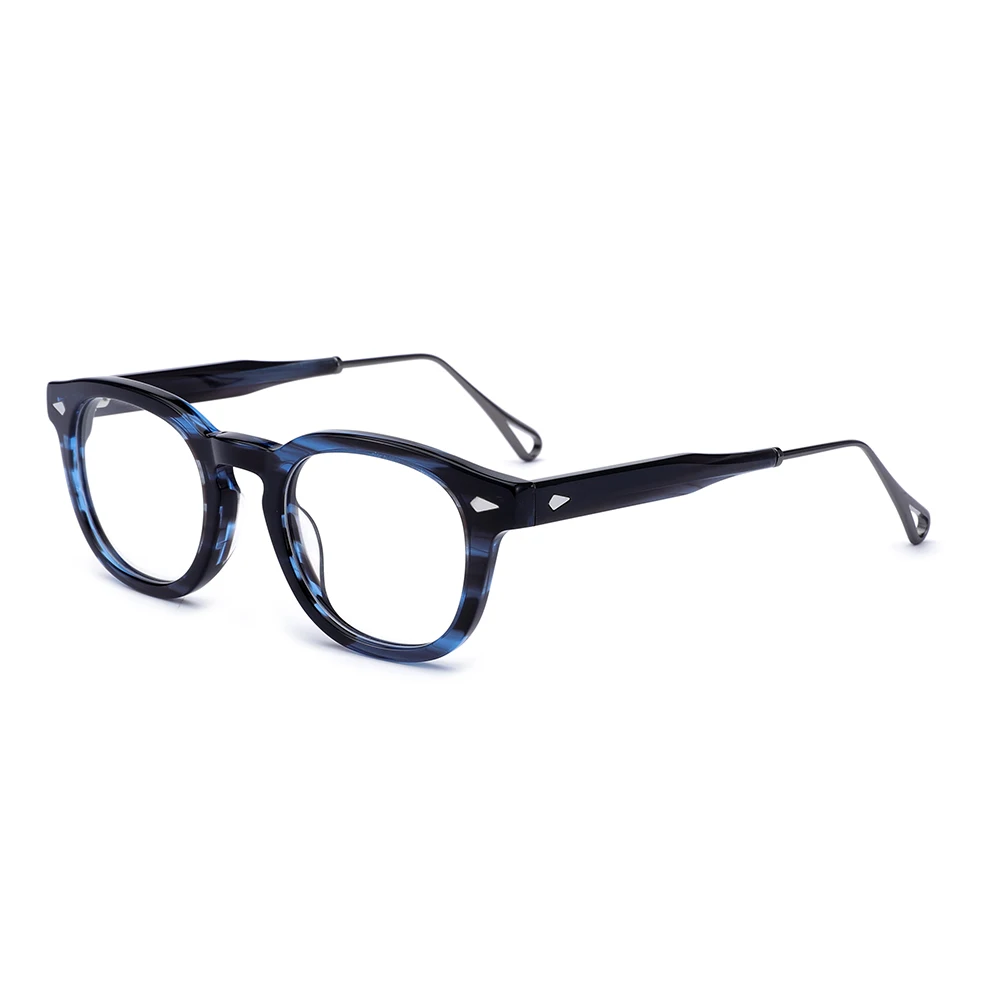 

New Design Retro Square Acetate Frames For Eye Glasses with Metal Temple Pure Acetate Optical Glasses Frames For Men For Women