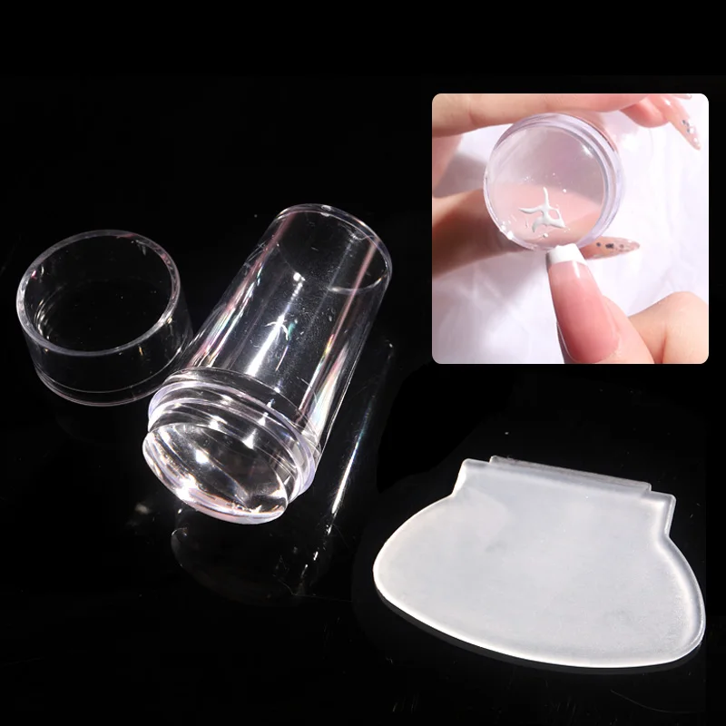 

TSZS Quick Drawing French Side Silicone Reusable DIY French Nail Stamper Manicure Tools Nail Art Stamp Kit