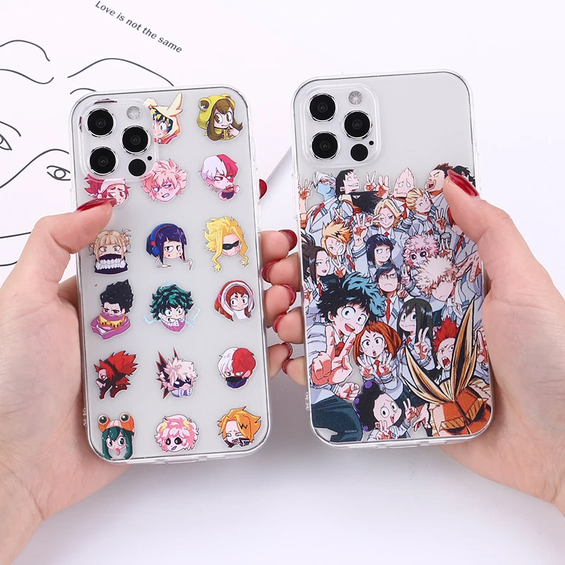 

Anime My Hero Deku Bakugou Boku No Hero Academia Phone Case For iPhone 12 11 Pro 8 7 6 6S Plus X XS MAX XR SE 2020 Soft Fundas, Mix patterns
