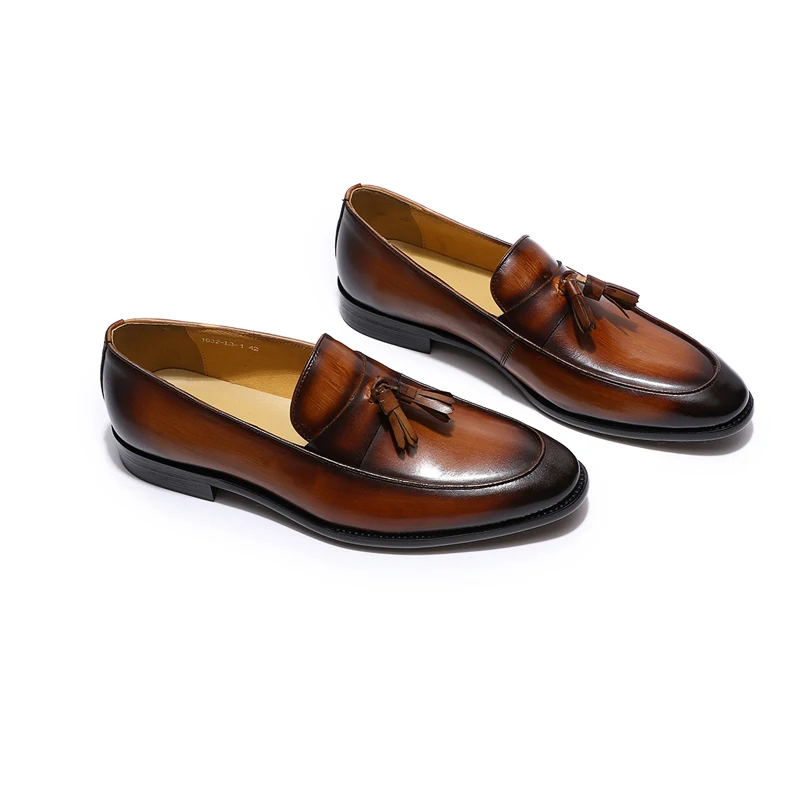 

daniel wafer italian designer loafers casual men shoes, Brown/black/dark brown