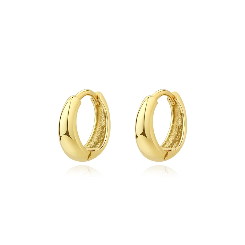 

Latest Design simple wide hoop earrings 925 Silver 18k gold Waterproof Hoop Earrings small women