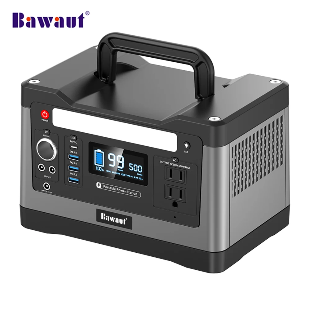 

Large 500w 500Wh portable power station for outdoor and home 12V multi function