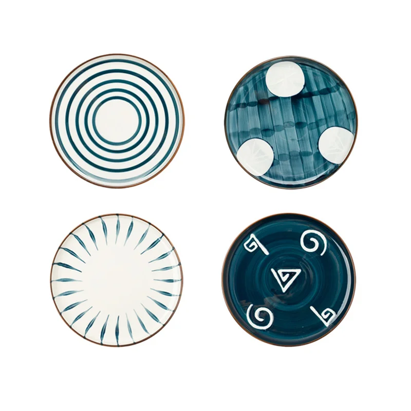 
Japanese style ceramic disc personalized dessert hand painted ceramic disc 