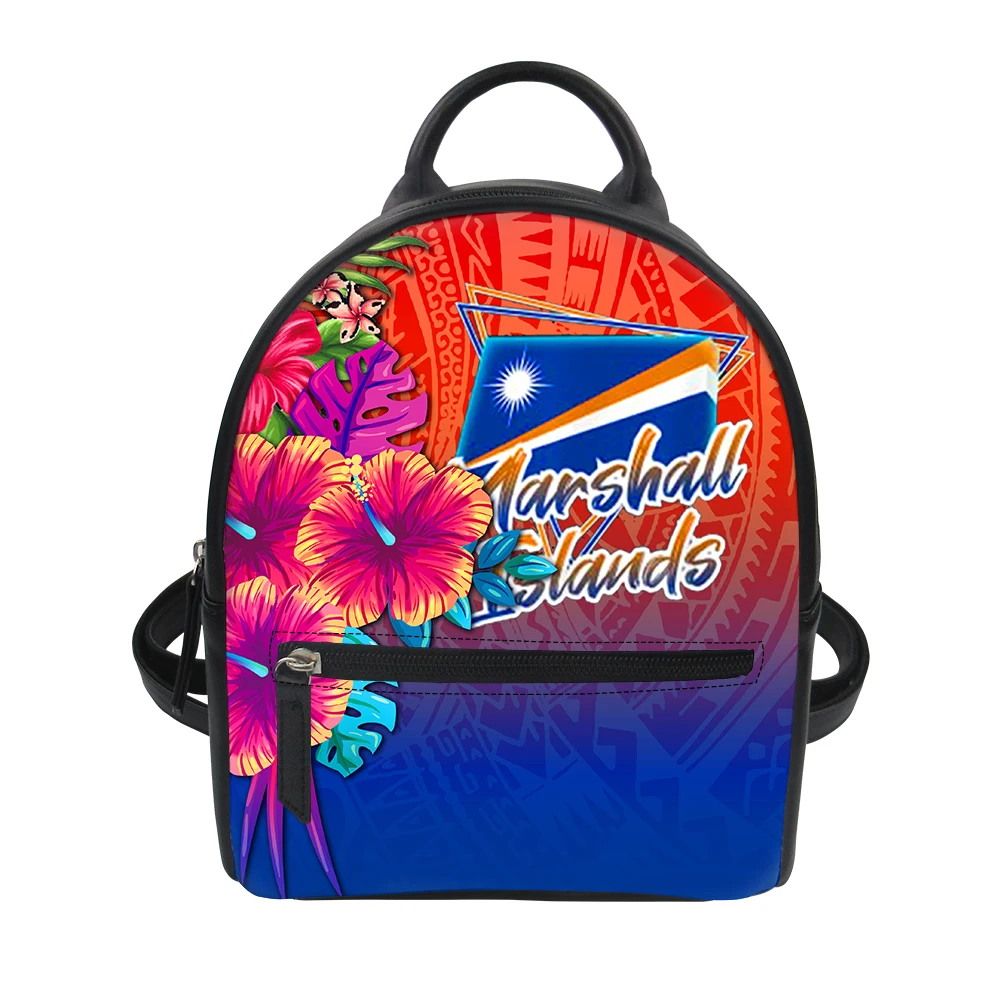 

Mini Water Proof Marshall Islands Print Backpack for Teen Girls Unique Hawaiian Polynesian Tribal Shoulder Travel Bag Custom