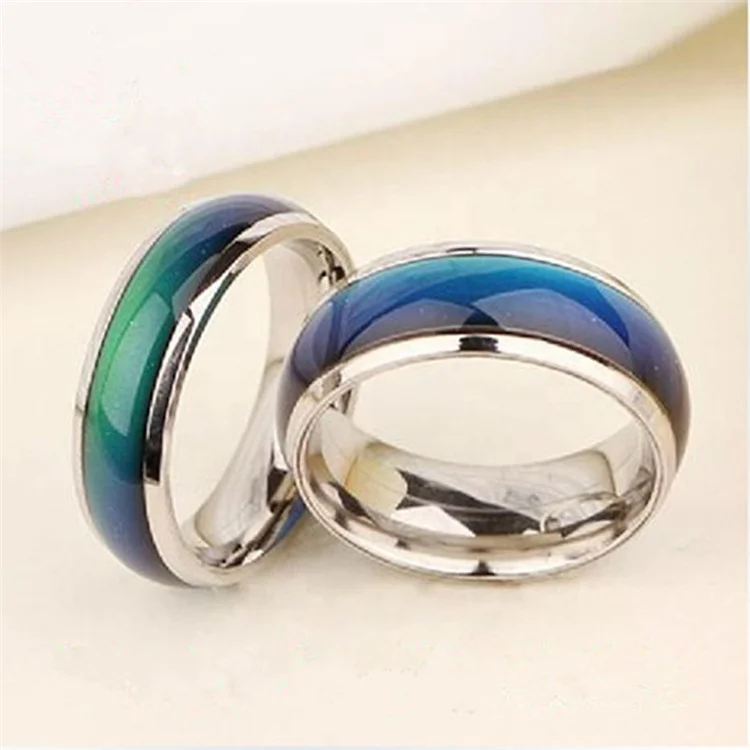 

Fine Jewelry Change Color Emotion Feeling Mood Ring Changeable Band Temperature Ring, Picture